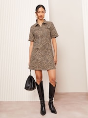 Friends Like These Animal Denim A-Line Mini Dress - Image 1 of 4