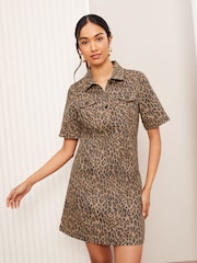 Friends Like These Animal Denim A-Line Mini Dress - Image 3 of 4