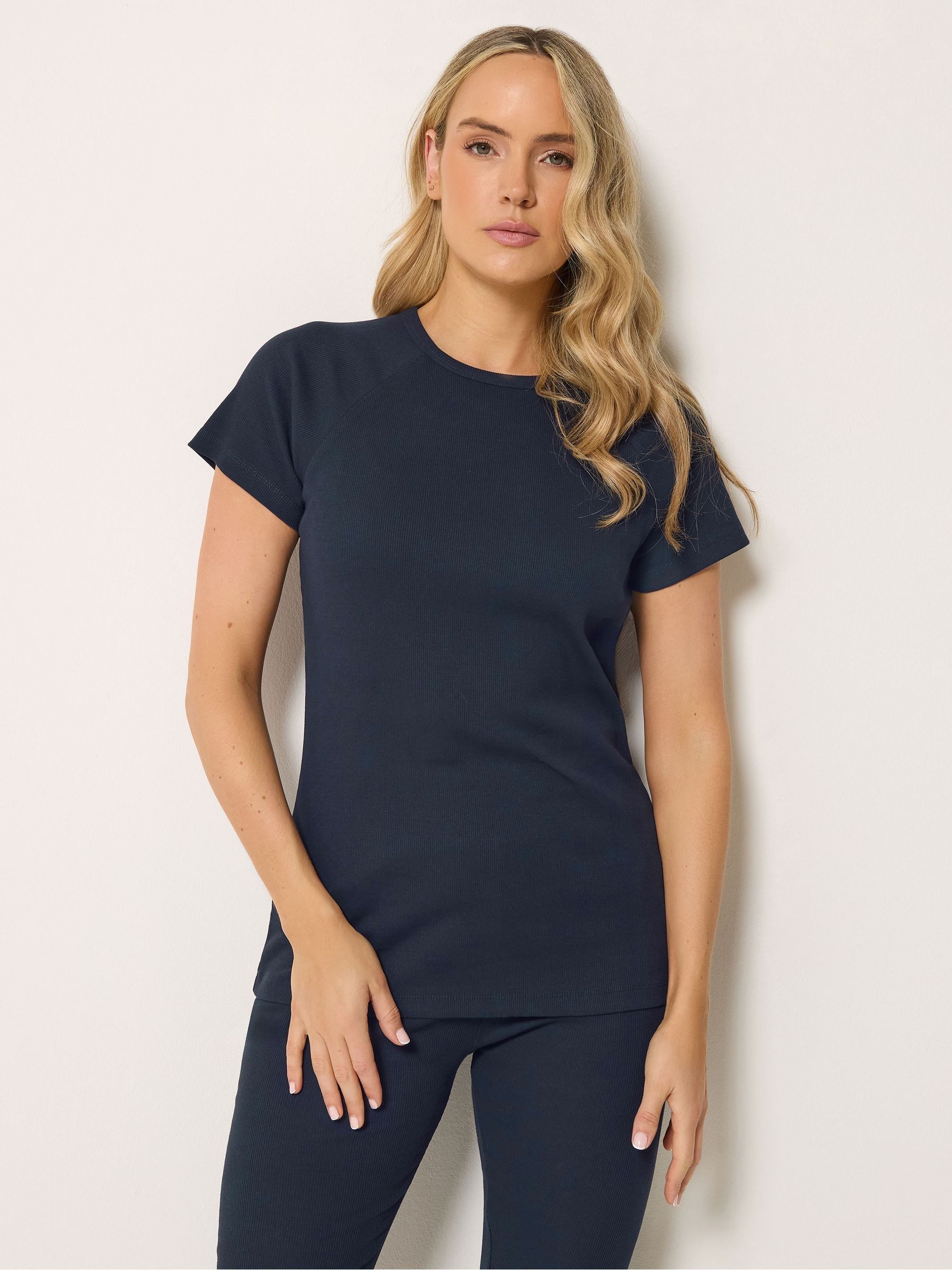 Long Tall Sally Women's Tall Ribbed T-Shirt in Dark Navy | Size: 20 - Image 2
