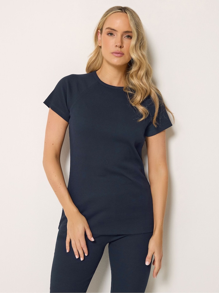 Long Tall Sally Geripptes Raglan-T-Shirt - Bild 1 von 6