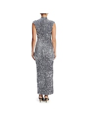 Bardot Silver Kelso Velvet Sequin Maxi Dress - Image 3 of 6