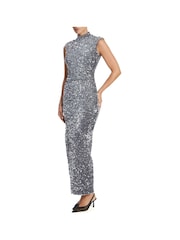 Bardot Silver Kelso Velvet Sequin Maxi Dress - Image 4 of 6