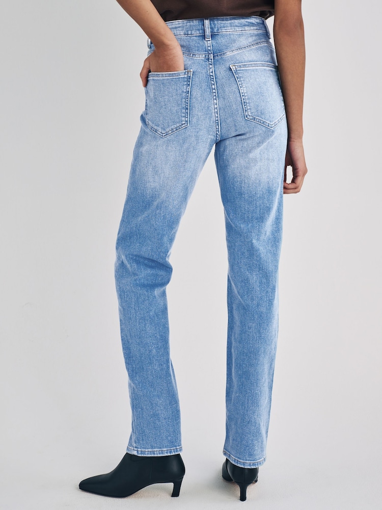 ONLY Blue Chrome Becca Extra High Waist Straight Leg Jeans With Comfort Stretch - Image 2 of 4