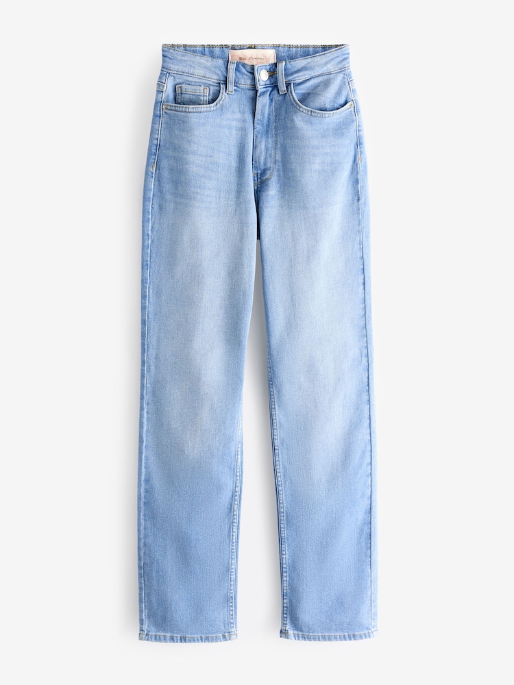 ONLY Blue Chrome Becca Extra High Waist Straight Leg Jeans With Comfort Stretch - Image 4 of 4