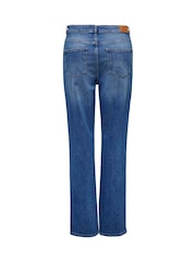 ONLY Blue Becca Extra High Waist Straight Leg Jeans With Comfort Stretch - Image 5 of 5
