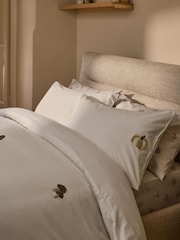 Natural Tufted Brushed Pumpkin Duvet Cover and Pillowcase Set - Image 3 of 6