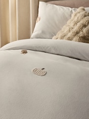 Natural Tufted Brushed Pumpkin Duvet Cover and Pillowcase Set - Image 5 of 6