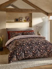 Natural Autumn Pumpkin Reversible Duvet Cover and Pillowcase Set - Image 1 of 9