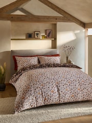 Natural Autumn Pumpkin Reversible Duvet Cover and Pillowcase Set - Image 2 of 9
