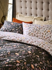 Natural Autumn Pumpkin Reversible Duvet Cover and Pillowcase Set - Image 3 of 9