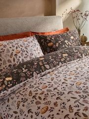 Natural Autumn Pumpkin Reversible Duvet Cover and Pillowcase Set - Image 6 of 9
