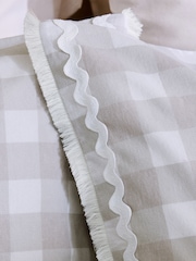 Natural Brushed 100% Cotton With Tassel Trim Duvet Cover and Pillowcase Set - Image 3 of 5