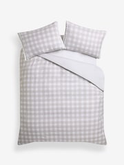 Natural Brushed 100% Cotton With Tassel Trim Duvet Cover and Pillowcase Set - Image 5 of 5