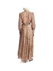 Bardot Brown Leopard Print Lucianna Maxi Wrap Dress - Image 3 of 5