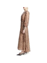 Bardot Brown Leopard Print Lucianna Maxi Wrap Dress - Image 4 of 5