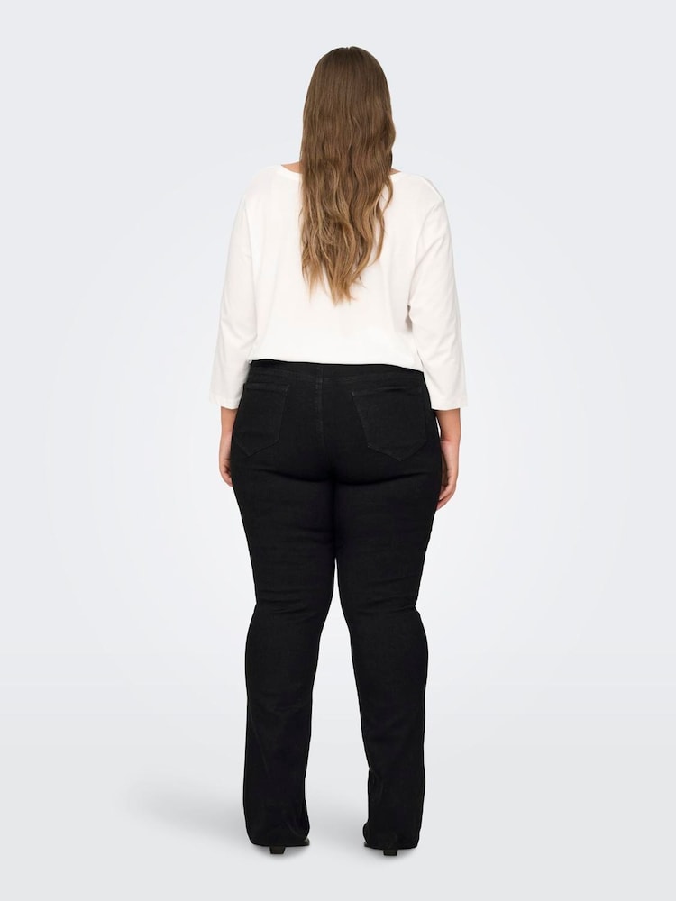 ONLY Curve Black High Waist Sally Flared Regular Leg Jeans - Image 2 of 6