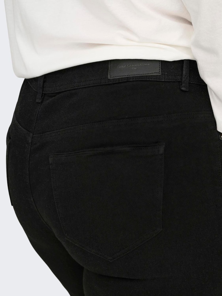 ONLY Curve Black High Waist Sally Flared Regular Leg Jeans - Image 6 of 6