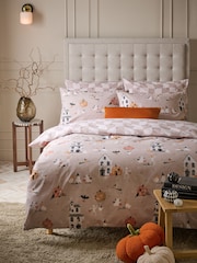 Natural Halloween Ghost Duvet Cover and Pillowcase Set - Image 1 of 6