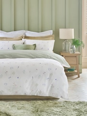 Green Sage Floral 100% Cotton Reversible Printed Duvet Cover and Pillowcase Set - Image 1 of 6
