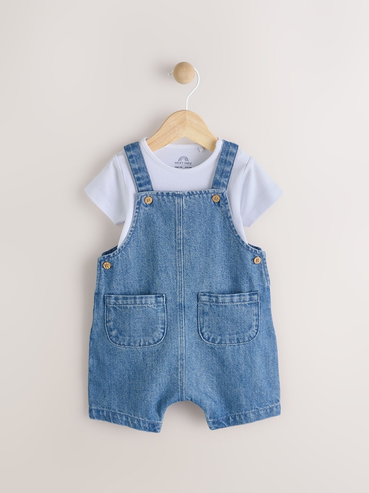 Blue Baby Denim Dungaree and Bodysuit Set (0mths-2yrs) - Image 1 of 7