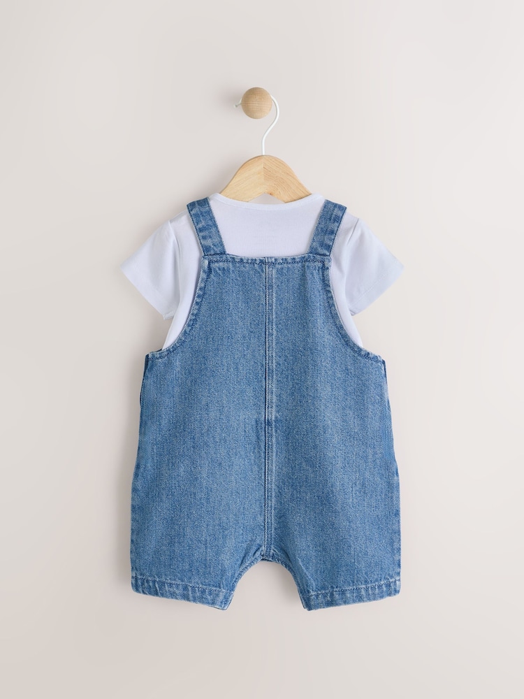 Blue Baby Denim Dungaree and Bodysuit Set (0mths-2yrs) - Image 3 of 7