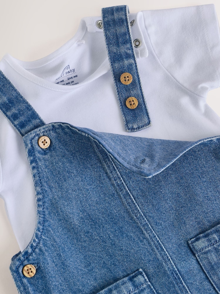 Blue Baby Denim Dungaree and Bodysuit Set (0mths-2yrs) - Image 5 of 7