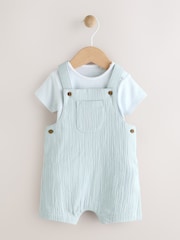 Blue Woven Dungaree and Bodysuit Baby Set (0mths-2yrs) - Image 2 of 9