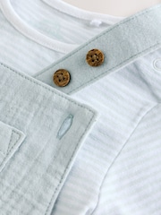 Blue Woven Dungaree and Bodysuit Baby Set (0mths-2yrs) - Image 4 of 9