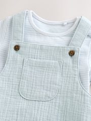Blue Woven Dungaree and Bodysuit Baby Set (0mths-2yrs) - Image 5 of 9