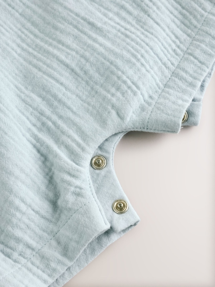 Blue Woven Dungaree and Bodysuit Baby Set (0mths-2yrs) - Image 9 of 9