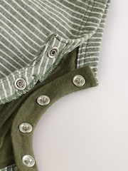 Green Stripe Baby Woven Dungaree and Bodysuit Set (0mths-2yrs) - Image 13 of 13