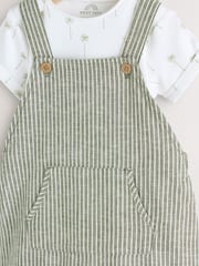 Green Stripe Baby Woven Dungaree and Bodysuit Set (0mths-2yrs) - Image 9 of 13