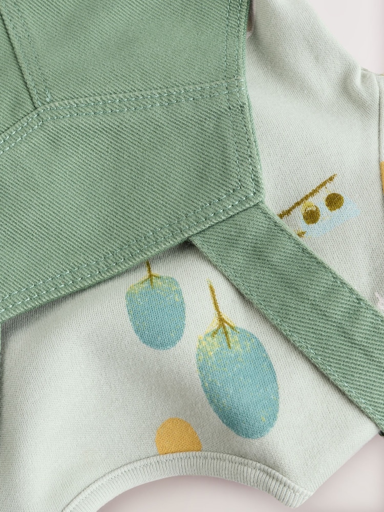 Groen met boerderijprint - Babyset van tuinbroek en rompertje (0 mnd-2 jr) - Image 8 of 9