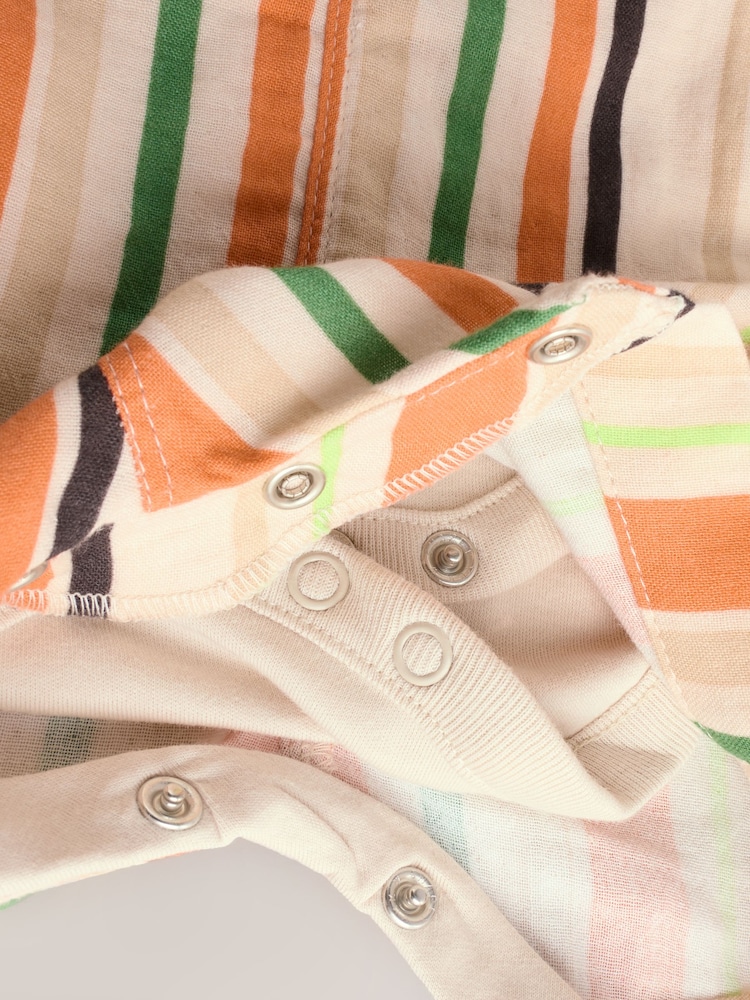 Rust Stripe Baby Woven Dungaree and Bodysuit Set (0mths-2yrs) - Image 7 of 9