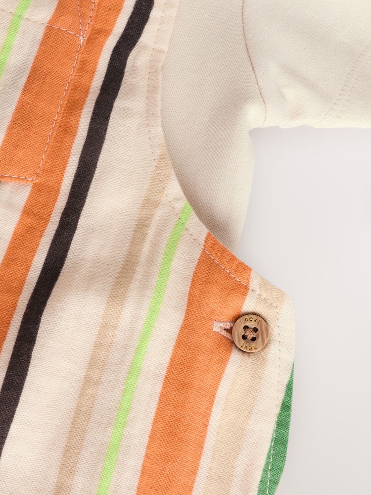 Rust Stripe Baby Woven Dungaree and Bodysuit Set (0mths-2yrs) - Image 8 of 9