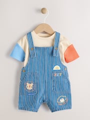 Denim Brights Baby Denim Dungaree and Bodysuit Set (0mths-2yrs) - Image 1 of 10