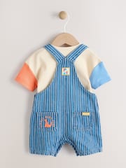 Denim Brights Baby Denim Dungaree and Bodysuit Set (0mths-2yrs) - Image 3 of 10