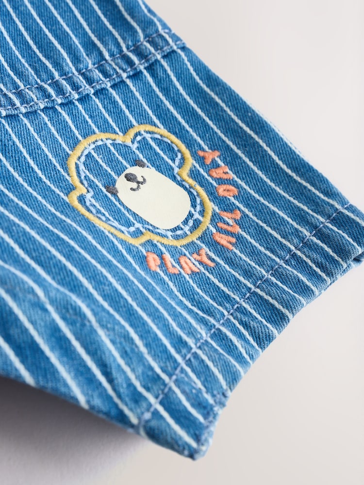 Denim Brights Baby Denim Dungaree and Bodysuit Set (0mths-2yrs) - Image 7 of 10