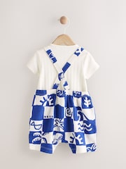 Tablero de ajedrez azul - Jersey 100% Cotton Dungaree and Bodysuit Baby Set (0mths-2yrs) - Imagen 2 de 8