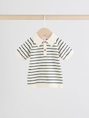 Navy/Camel Baby Knitted Top and Short Set (0mths-2yrs) - Image 3 of 9