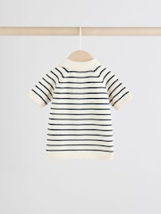 Navy/Camel Baby Knitted Top and Short Set (0mths-2yrs) - Image 5 of 9