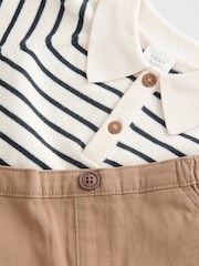 Navy/Camel Baby Knitted Top and Short Set (0mths-2yrs) - Image 9 of 9