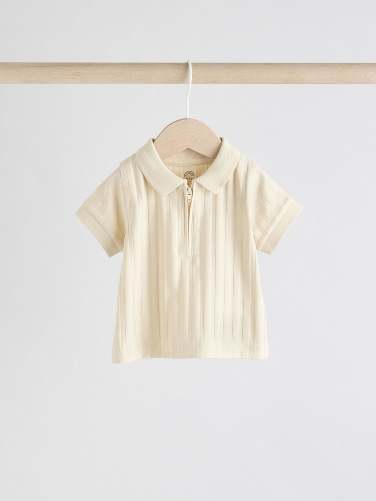 Neutral Polo Top and Shorts Baby Set - Image 2 of 11