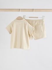 Neutral Polo Top and Shorts Baby Set - Image 4 of 11