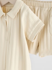 Neutral Polo Top and Shorts Baby Set - Image 7 of 11