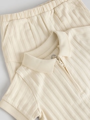 Neutral Polo Top and Shorts Baby Set - Image 8 of 11
