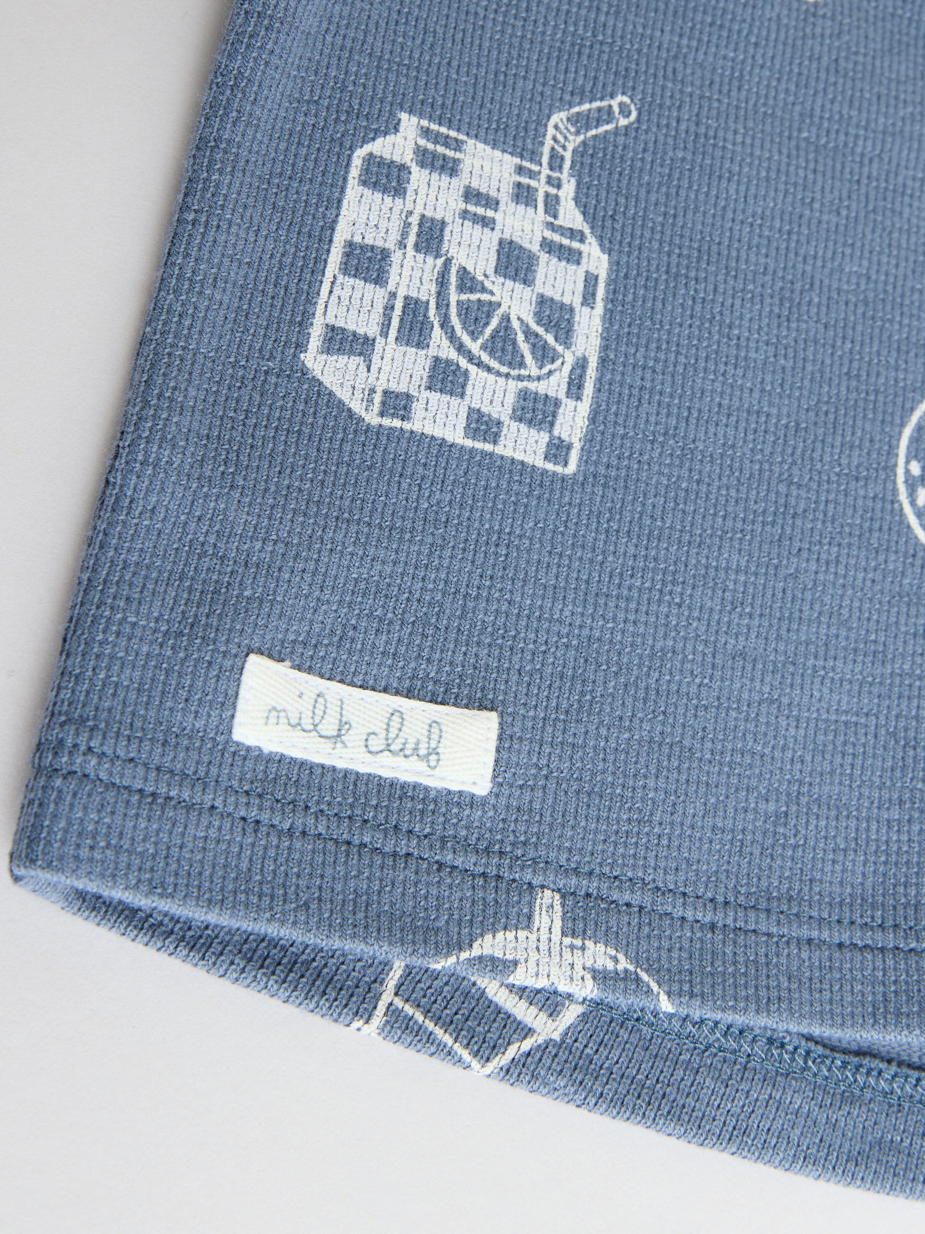 Magrit Short Set Milk　2-3y Przeglądaj Niebieski z motywem mleka - Zestaw z koszulką i