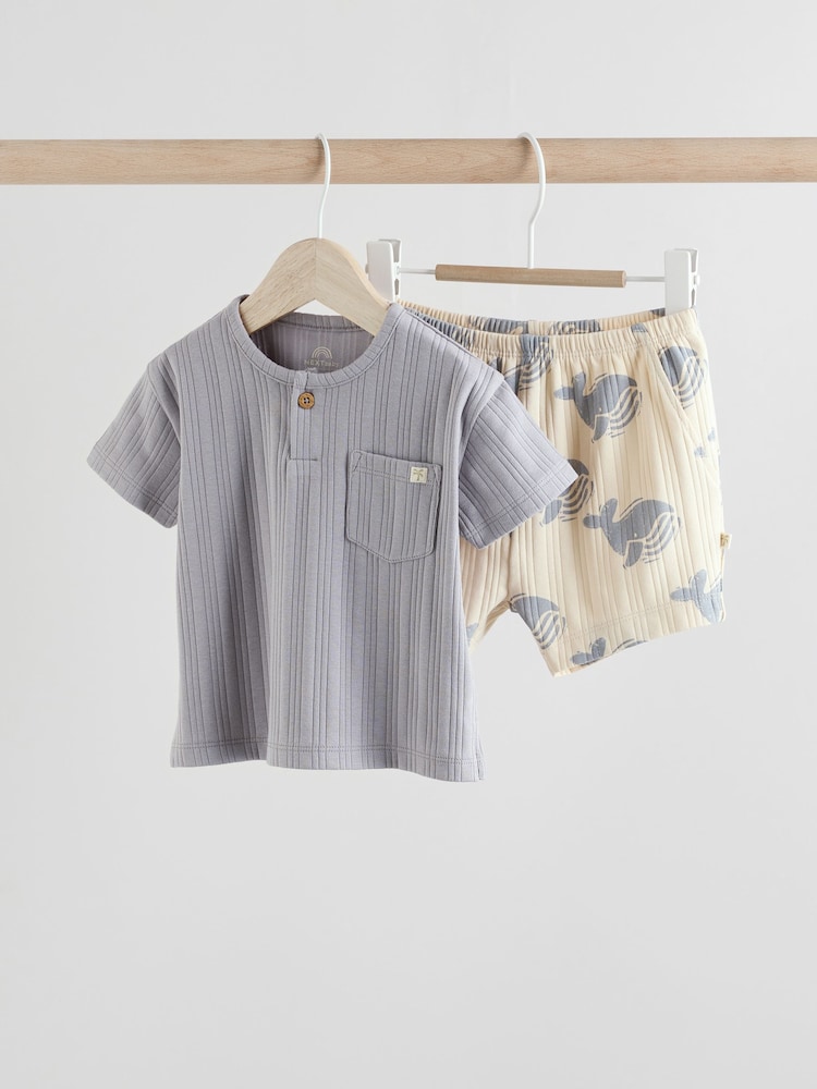 Blue Whale Baby T-Shirt and Shorts Set - Image 1 of 12