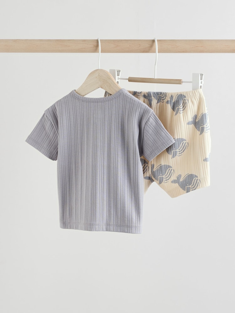 Blue Whale Baby T-Shirt and Shorts Set - Image 2 of 12
