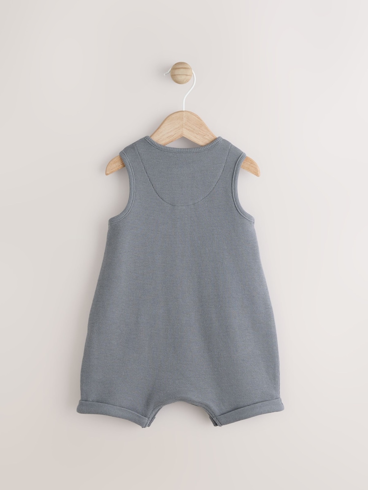 Charcoal Grey Baby Jersey 100% Cotton Romper - Image 2 of 6